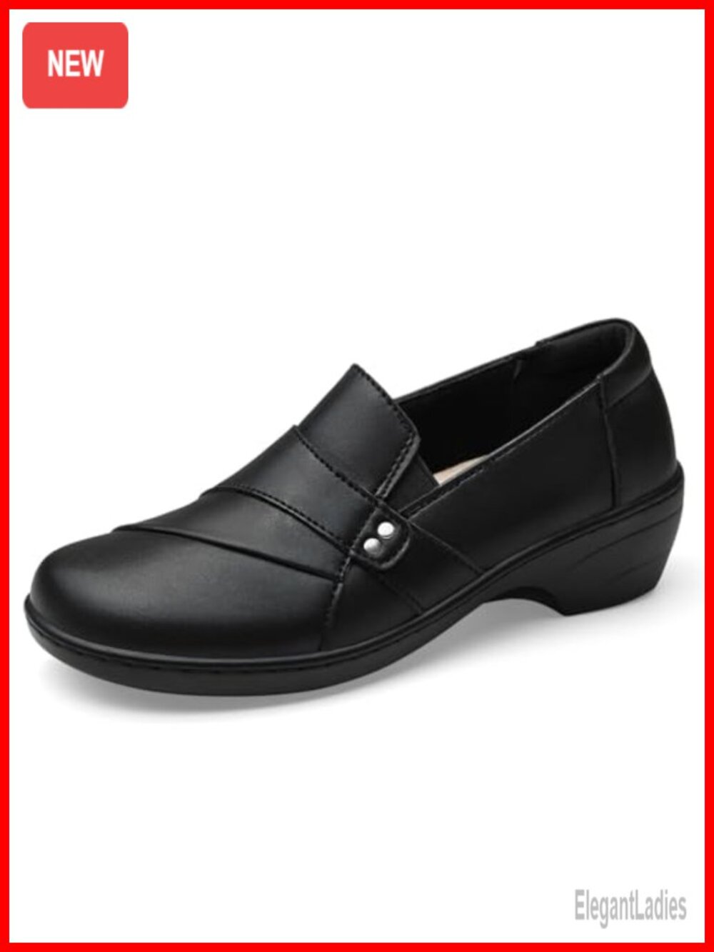 KORDAL Women's Leather Loafers Slip-Ons Comfortable Business Casual Work Shoes
